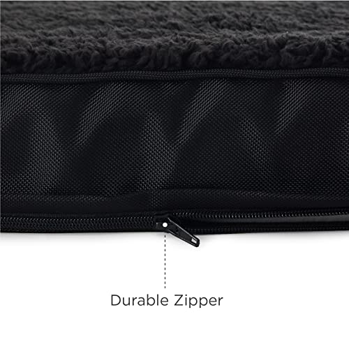 Bedsure Large Dog Bed Washable - Orthopedic Dog Bed and Mattress Mat for Dog Crate with Removable Plush Sherpa Cover, Gifts for Dog