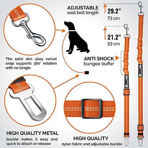 Seat Belt for dogs with Anti shock Bungee Buffer One of Important Car Travel Accessories for Dogs Adjustible, Elastic