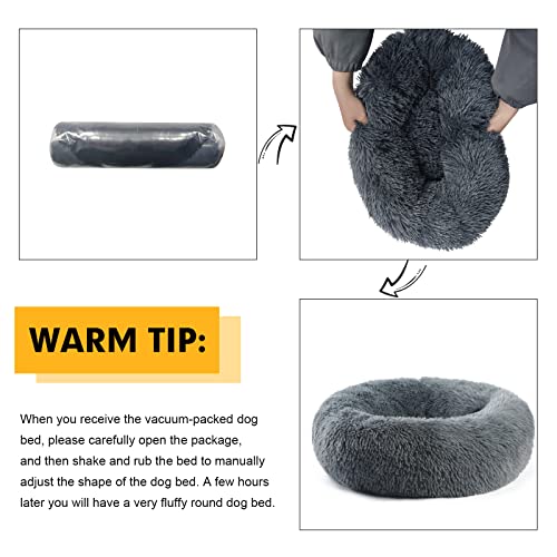 Vanansa Small Cat Bed for Indoor Cats, Self-Warming Donut kitty beds for Small Cats Improving Sleep and Keeping Warm, Washable Pet bed with Anti Slip Base