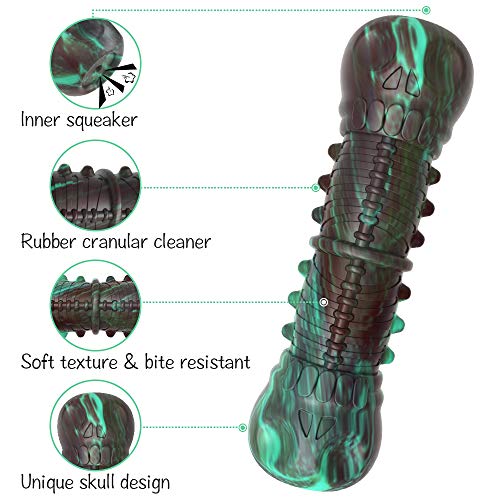 HETOO Dog Toys, Indestructible Tough Squeaky Dog Chew Toy For Aggressive Chewers Large Medium Breed Dog Toothbrush Dental Care