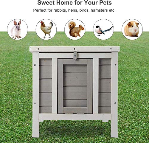 Bunny Business Cat/Puppy/Rabbit/Guinea Pig Wooden Hide House - 50 x 42 x 43cm (Grey)