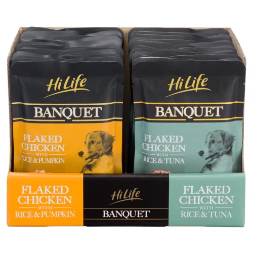 HiLife Banquet - Wet Dog Food - Flaked Chicken Breast, Rice, Liver, Veg - 100% Natural Ingredients