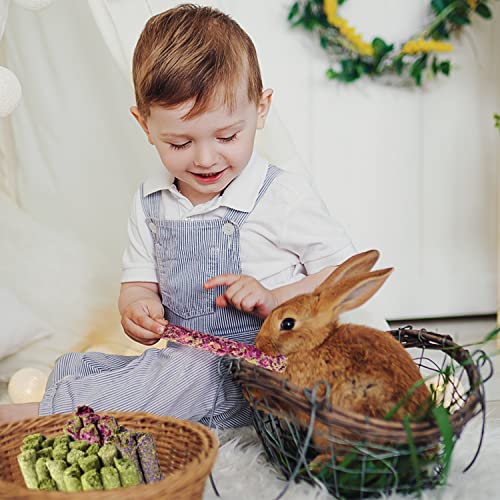 Labeol Rabbit Chew Toys 32 Pcs Timothy Hay Sticks Natural Small Animals Treat for Rabbits Guinea Pig Hamsters Chinchilla Rabbit Accessories Boredom Breaker