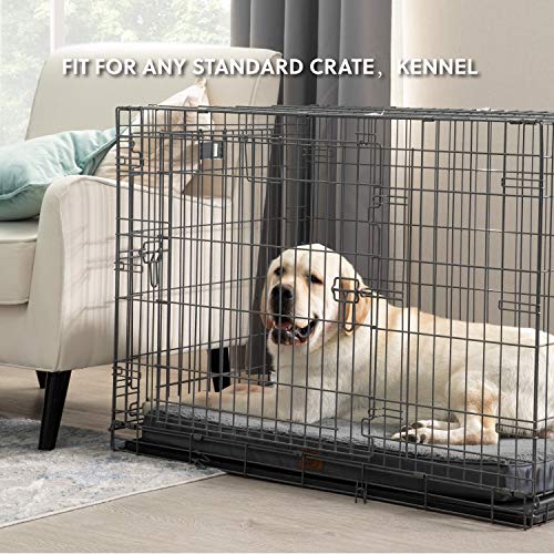 Bedsure Large Dog Bed Washable - Orthopedic Dog Bed and Mattress Mat for Dog Crate with Removable Plush Sherpa Cover, Gifts for Dog