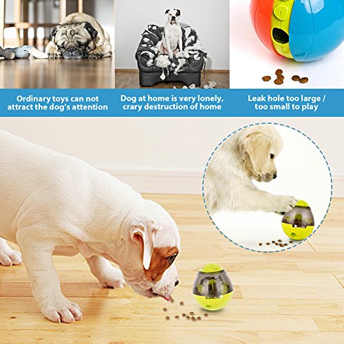 Lesfit Dog Food Ball, Pet Food Dispenser Toys IQ Treat Interactive Feeder Balls Smart Puzzle Toy for Dogs and Cats