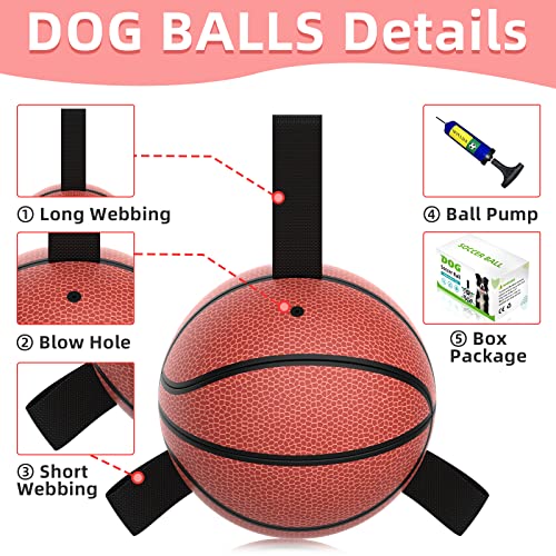 HETOO Dog Toys, Interactive Dog Football Toys with Grab Tabs, Durable Dog Balls for Small Medium Breed Dog Water Toy Indoor & Outdoor, Gift for Dogs