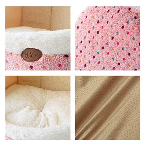 Tofern Cat Bed Small Dog Bed Pet Cave Bed For Puppy Kitten Rabbit Cute Fleece Igloo House for Small Dogs Indoor Cats Non-Slip Warm Washable Tent House