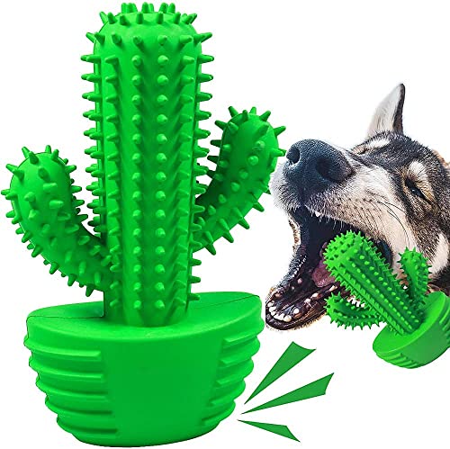 RUCACIO Dog Chew Toys, Tough Durable Dog Toothbrush Toys, Outdoor Interactive Dog Toys Dogs Dental Care Teeth Cleaning Toy, Puppy Dog Birthday Gifts