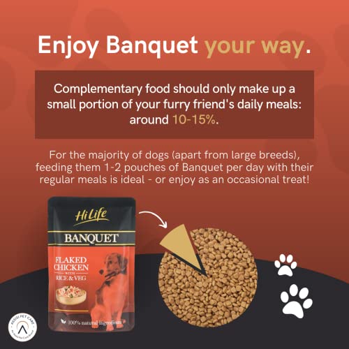 HiLife Banquet - Wet Dog Food - Flaked Chicken Breast, Rice, Liver, Veg - 100% Natural Ingredients