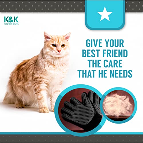 KENNELS & KATS Pet Grooming Glove | Pet Brush Glove | Premium De-shedding Glove for Easy, Mess-free Grooming with 260 Tips | Grooming Mitt For Dogs, Cats, Rabbits & Horses with Long/Short/Curly Hair