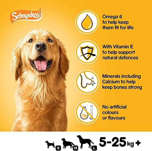Pedigree Schmackos Mega Pack 110 Strips Snacks, Dog Treat Multipack with Beef, Lamb and Poultry Flavours