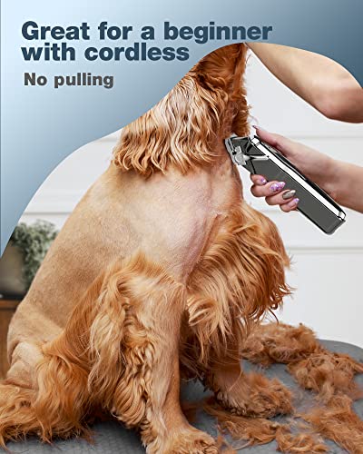 oneisall Dog Clippers for Grooming for Thick Heavy Coats/Low Noise Rechargeable Cordless Pet Shaver with Stainless Steel Blade /Waterproof Dog Shaver for Dogs Pets and Animals
