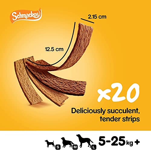Pedigree Schmackos Mega Pack 110 Strips Snacks, Dog Treat Multipack with Beef, Lamb and Poultry Flavours