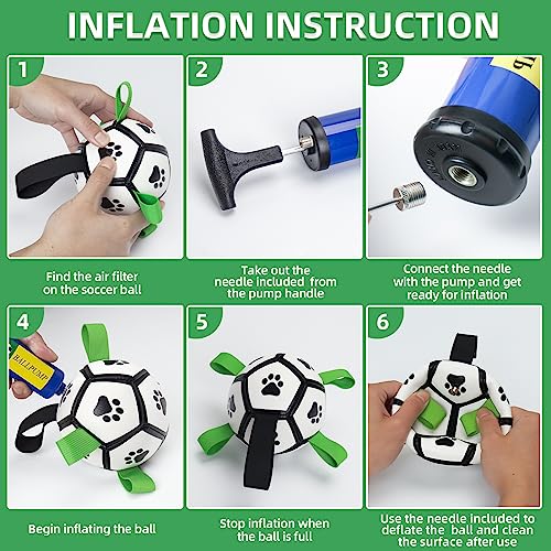 HETOO Dog Toys, Interactive Dog Football Toys with Grab Tabs, Durable Dog Balls for Small Medium Breed Dog Water Toy Indoor & Outdoor, Gift for Dogs