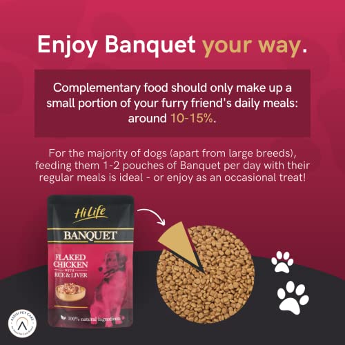 HiLife Banquet - Wet Dog Food - Flaked Chicken Breast, Rice, Liver, Veg - 100% Natural Ingredients