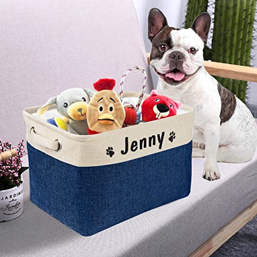 PET ARTIST Personalized Dog Toy Bin for Dog Toys Accessories - Foldable Dog Toy Basket Storage Box for Pet Toys,Dog Coat
