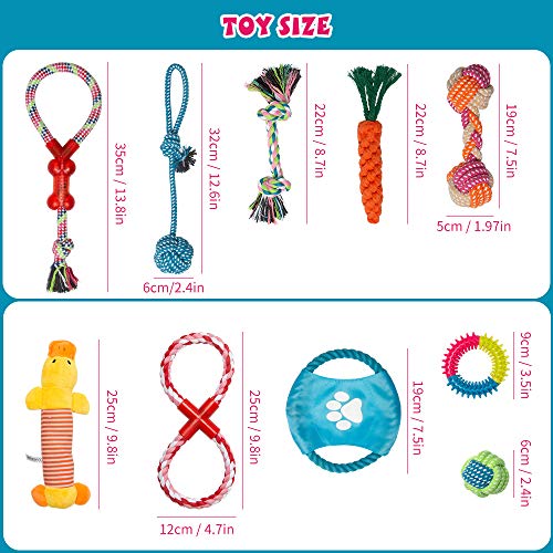 Labeol Puppy Chew Toys from 8 Weeks Small Puppy Natural Cotton Interactive 10Pcs Indestructible Tough Dog Rope Toys for Strong Dogs