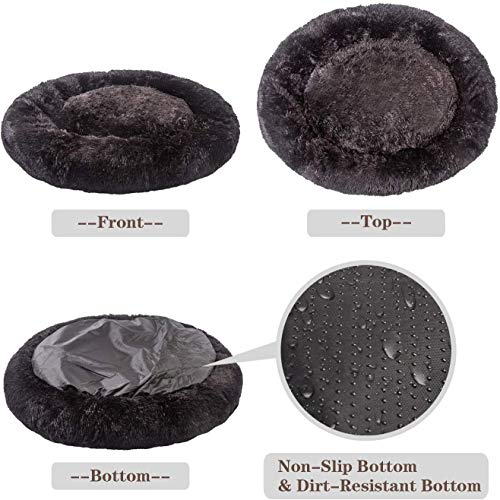 Mirkoo Round Dog Bed Cuddler Washable Round Pet Bed for Cats and Medium Dogs Comforting Dog Bed