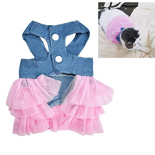 VANVENE Pet Dog Dresses for Small Dogs, Puppy Kitten Bowknot Striped Mesh Vest Tutu Princess Fancy Dress Skirt Apparel Supplies for Pomeranian Chihuahua Small Breed Dogs Cats Doggy