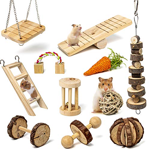 Labeol Rabbit Chew Toys 32 Pcs Timothy Hay Sticks Natural Small Animals Treat for Rabbits Guinea Pig Hamsters Chinchilla Rabbit Accessories Boredom Breaker