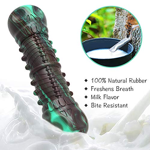 HETOO Dog Toys, Indestructible Tough Squeaky Dog Chew Toy For Aggressive Chewers Large Medium Breed Dog Toothbrush Dental Care
