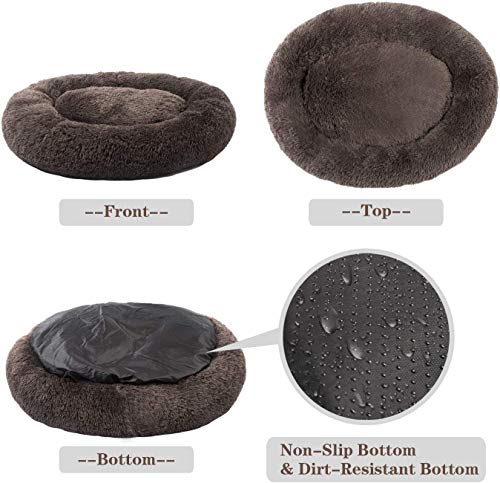 Mirkoo Round Dog Bed Cuddler Washable Round Pet Bed for Cats and Medium Dogs Comforting Dog Bed