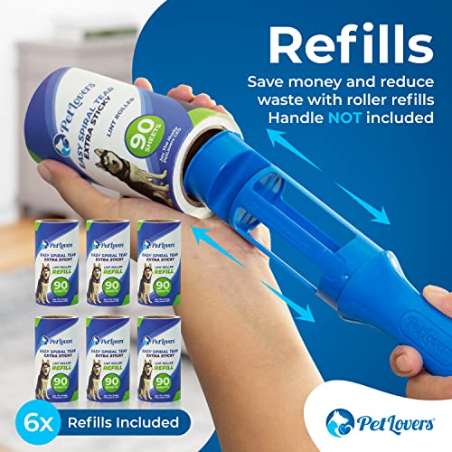 PetLovers Extra Sticky Lint Roller Mega Value Set 450 Sheets for Pet Hair Removal, Dog and Cat Lint Remover 5 Pack