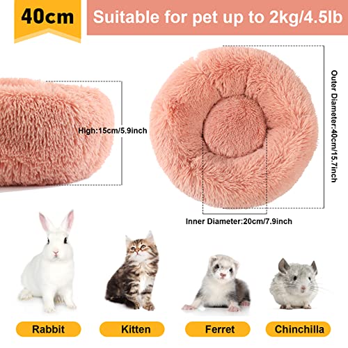 Vanansa Small Cat Bed for Indoor Cats, Self-Warming Donut kitty beds for Small Cats Improving Sleep and Keeping Warm, Washable Pet bed with Anti Slip Base