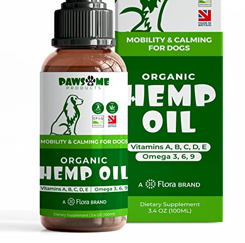 Pawsome Products® Calming Hemp Oil 30ml | Stress & Anxiety Supplement for Dogs & Pets | Hip & Joint Support | Healthy Skin | Sleep Aid | Omega 3, 6, 9 | Dog Multivitamin with Vitamin C, A, B, D, E
