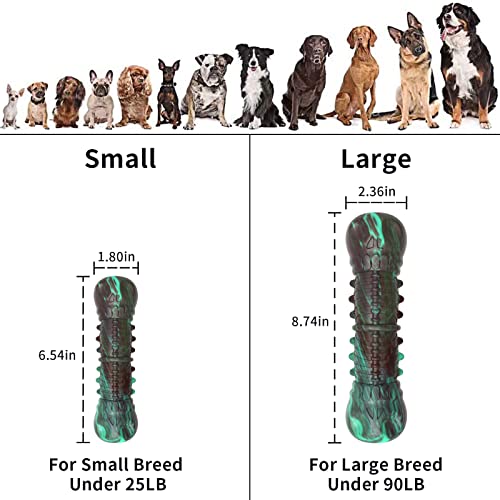 HETOO Dog Toys, Indestructible Tough Squeaky Dog Chew Toy For Aggressive Chewers Large Medium Breed Dog Toothbrush Dental Care