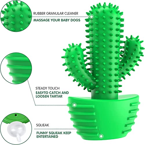 RUCACIO Dog Chew Toys, Tough Durable Dog Toothbrush Toys, Outdoor Interactive Dog Toys Dogs Dental Care Teeth Cleaning Toy, Puppy Dog Birthday Gifts