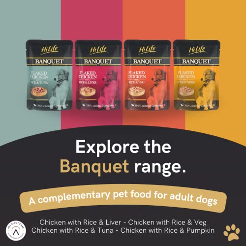 HiLife Banquet - Wet Dog Food - Flaked Chicken Breast, Rice, Liver, Veg - 100% Natural Ingredients