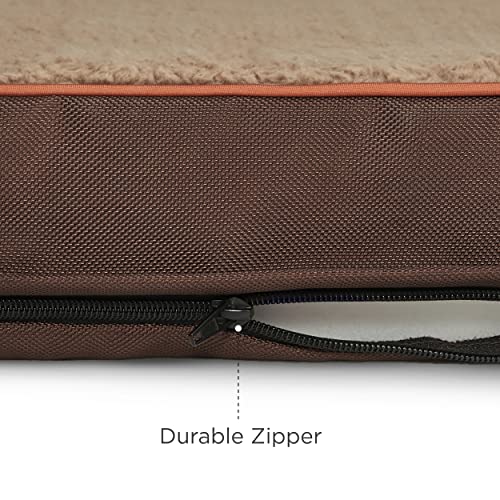 Bedsure Large Dog Bed Washable - Orthopedic Dog Bed and Mattress Mat for Dog Crate with Removable Plush Sherpa Cover, Gifts for Dog
