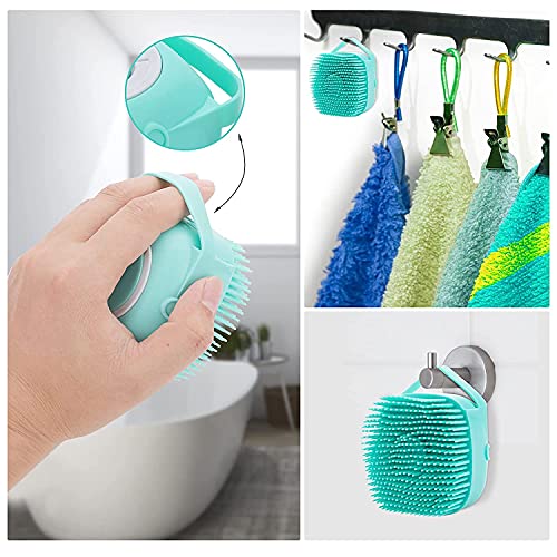 Dog Cat Bath Brush Soft Silicone Dog Rubber Bathing Brush Pet Grooming Shampoo Dispenser Brushes Puppy Cats Shower Hair Fur Grooming Cleaning Scrubber for Short Haired Dogs Cats Shower