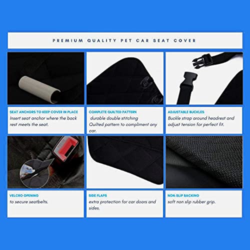 Dog Hammock for Car Back seat with Mesh Visual Window, Side Flaps with Zipper, Padded 4 Layers Waterproof Heavy Duty Dog Hammock with Storage Bag, Scratch Proof Nonslip Pet Car Seat Cover