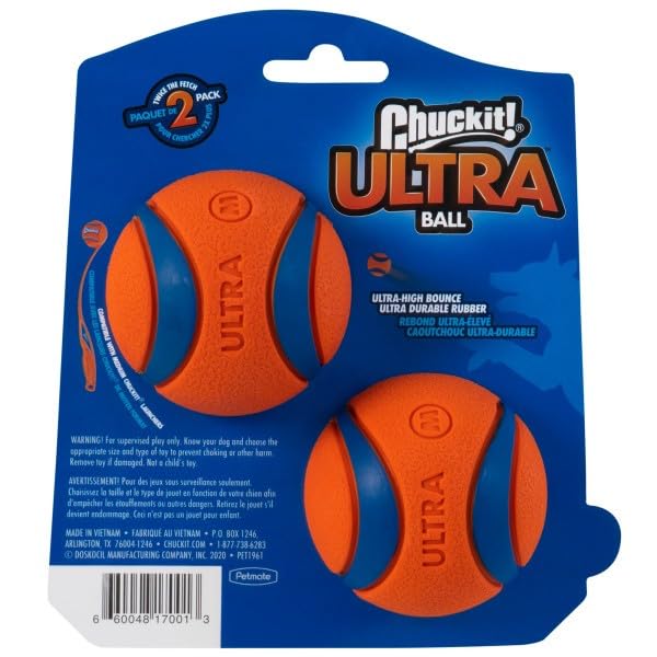 ChuckIt! Ultra Ball Dog Toy, Durable High Bounce Floating Rubber Dog Ball, Launcher Compatible Toy For Dogs
