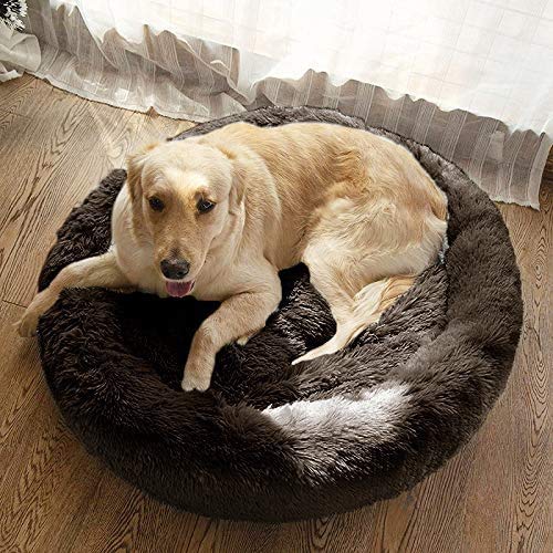 Mirkoo Round Dog Bed Cuddler Washable Round Pet Bed for Cats and Medium Dogs Comforting Dog Bed