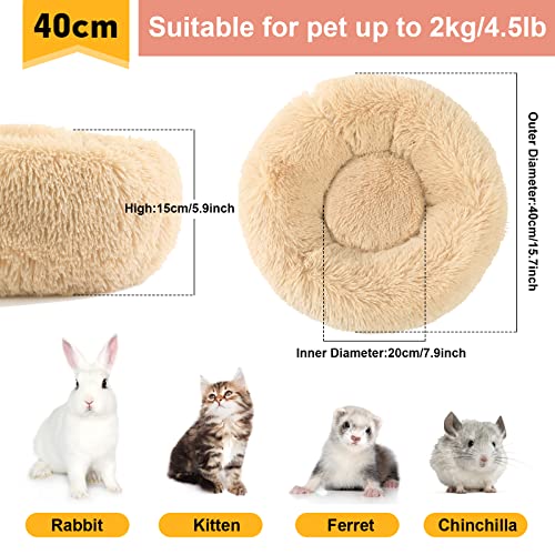 Vanansa Small Cat Bed for Indoor Cats, Self-Warming Donut kitty beds for Small Cats Improving Sleep and Keeping Warm, Washable Pet bed with Anti Slip Base