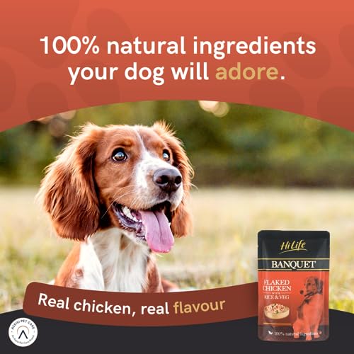 HiLife Banquet - Wet Dog Food - Flaked Chicken Breast, Rice, Liver, Veg - 100% Natural Ingredients