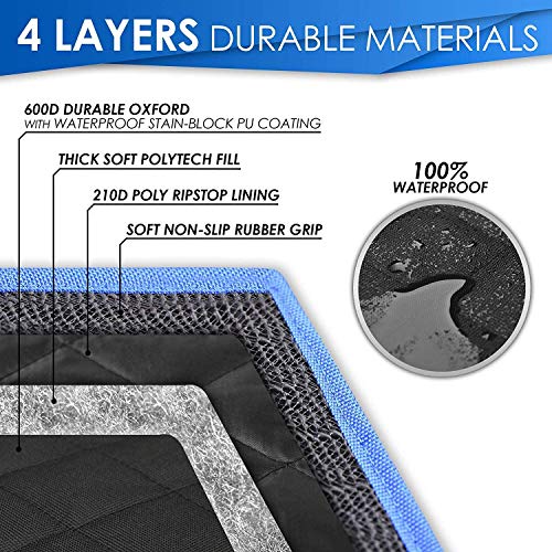 Dog Hammock for Car Back seat with Mesh Visual Window, Side Flaps with Zipper, Padded 4 Layers Waterproof Heavy Duty Dog Hammock with Storage Bag, Scratch Proof Nonslip Pet Car Seat Cover