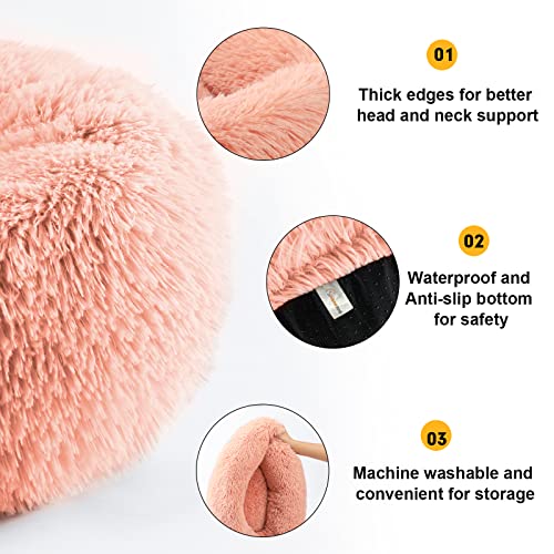 Vanansa Small Cat Bed for Indoor Cats, Self-Warming Donut kitty beds for Small Cats Improving Sleep and Keeping Warm, Washable Pet bed with Anti Slip Base