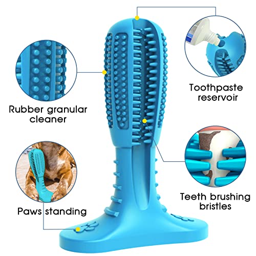 RUCACIO Dog Chew Toys, Tough Durable Dog Toothbrush Toys, Outdoor Interactive Dog Toys Dogs Dental Care Teeth Cleaning Toy, Puppy Dog Birthday Gifts
