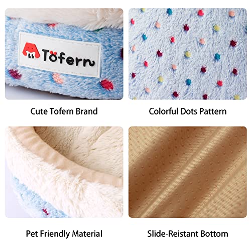 Tofern Cat Bed Small Dog Bed Pet Cave Bed For Puppy Kitten Rabbit Cute Fleece Igloo House for Small Dogs Indoor Cats Non-Slip Warm Washable Tent House