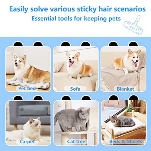 ACE2ACE Pet Hair Remover Roller, Reusable Animal Hair Removal Brush for Dogs and Cats, Easy to Clean Fixed Areas Pet Fur from Carpet, Furniture, Rugs, Stairs, bedding and Sofa