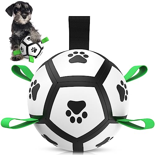 HETOO Dog Toys, Interactive Dog Football Toys with Grab Tabs, Durable Dog Balls for Small Medium Breed Dog Water Toy Indoor & Outdoor, Gift for Dogs