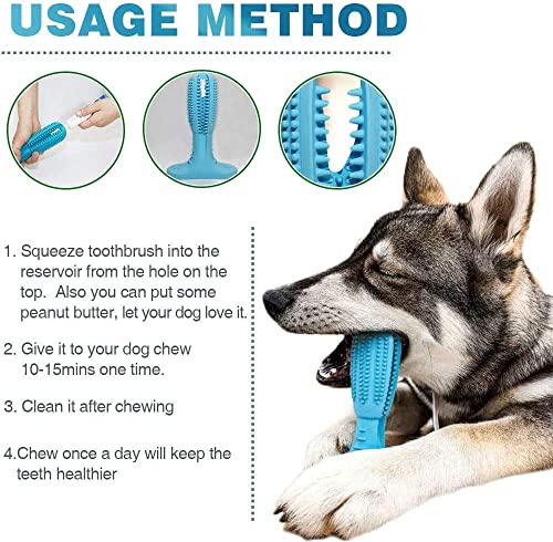 RUCACIO Dog Chew Toys, Tough Durable Dog Toothbrush Toys, Outdoor Interactive Dog Toys Dogs Dental Care Teeth Cleaning Toy, Puppy Dog Birthday Gifts