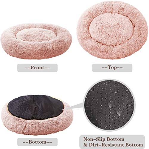 Mirkoo Round Dog Bed Cuddler Washable Round Pet Bed for Cats and Medium Dogs Comforting Dog Bed