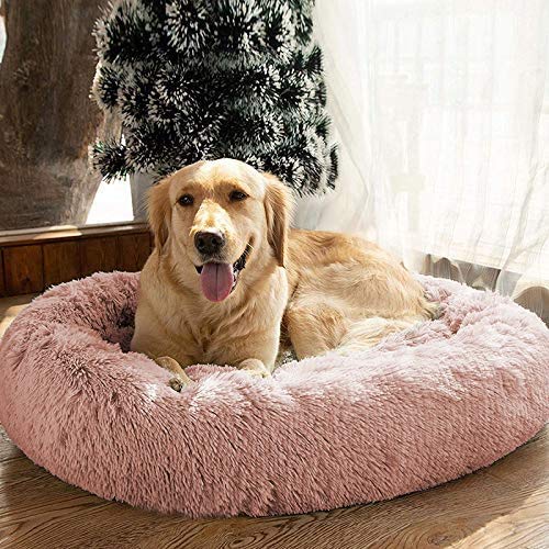 Mirkoo Round Dog Bed Cuddler Washable Round Pet Bed for Cats and Medium Dogs Comforting Dog Bed
