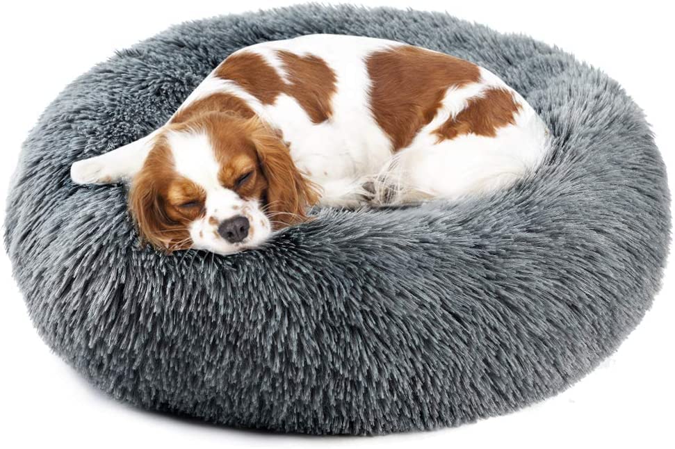 Vanansa Small Cat Bed for Indoor Cats, Self-Warming Donut kitty beds for Small Cats Improving Sleep and Keeping Warm, Washable Pet bed with Anti Slip Base
