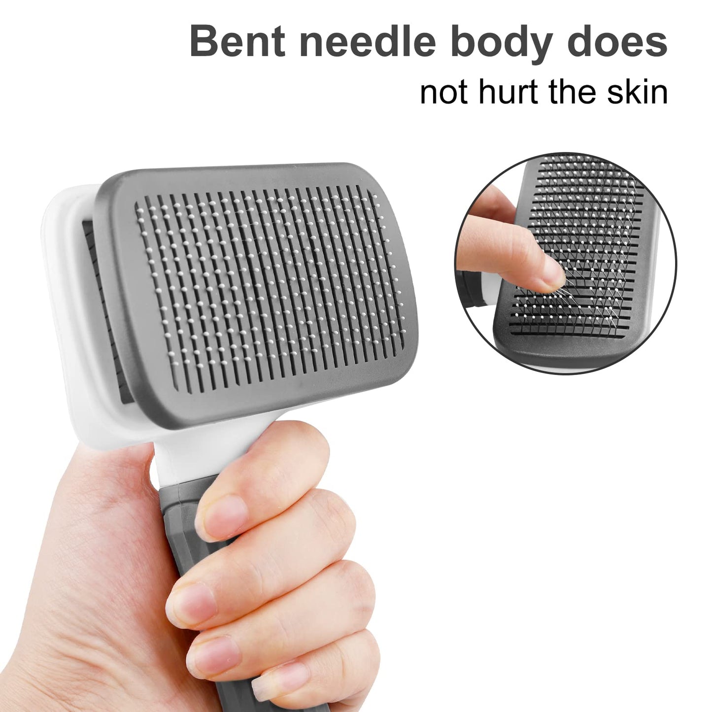 Dog Brush Cat Brush Grooming Comb,Self Cleaning Cat Dog Slicker Brushes with Smooth handle,Pet Grooming Tool with Cleaning Button for Cat Dog Shedding Brush Cat Dog Massage Clean Tangled Brush